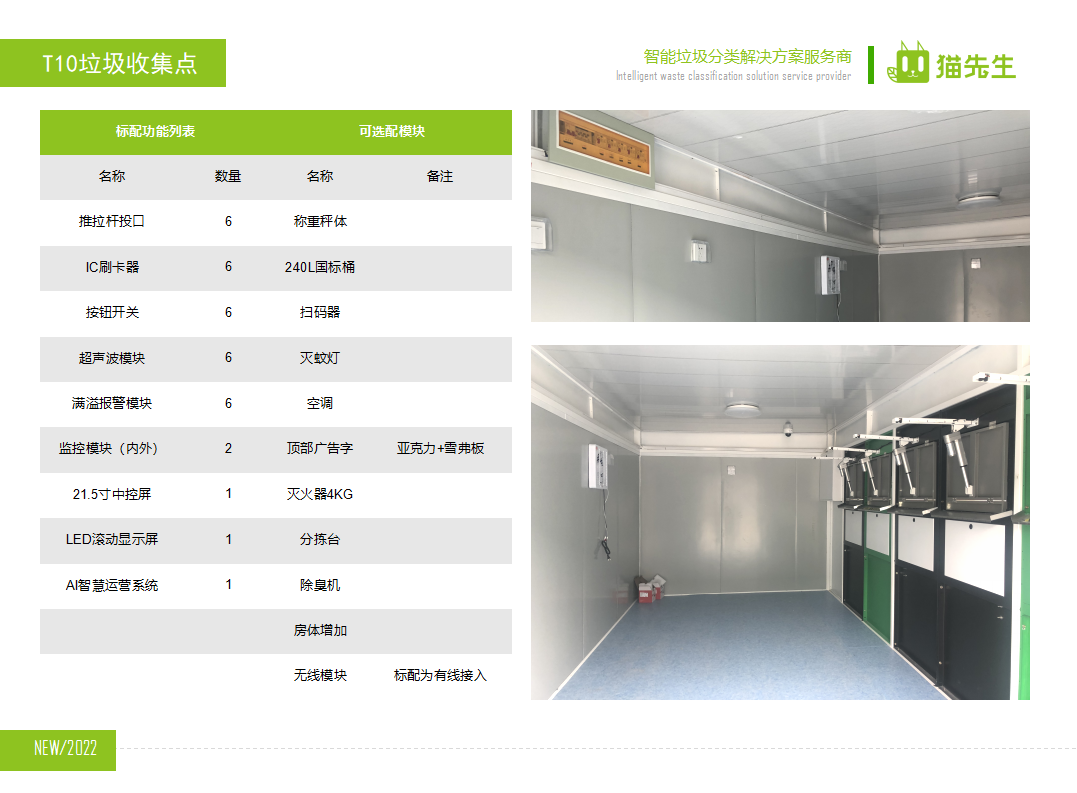 貓先生智能垃圾分類房，定時(shí)定點(diǎn)垃圾收集站 ，垃圾房功能配置